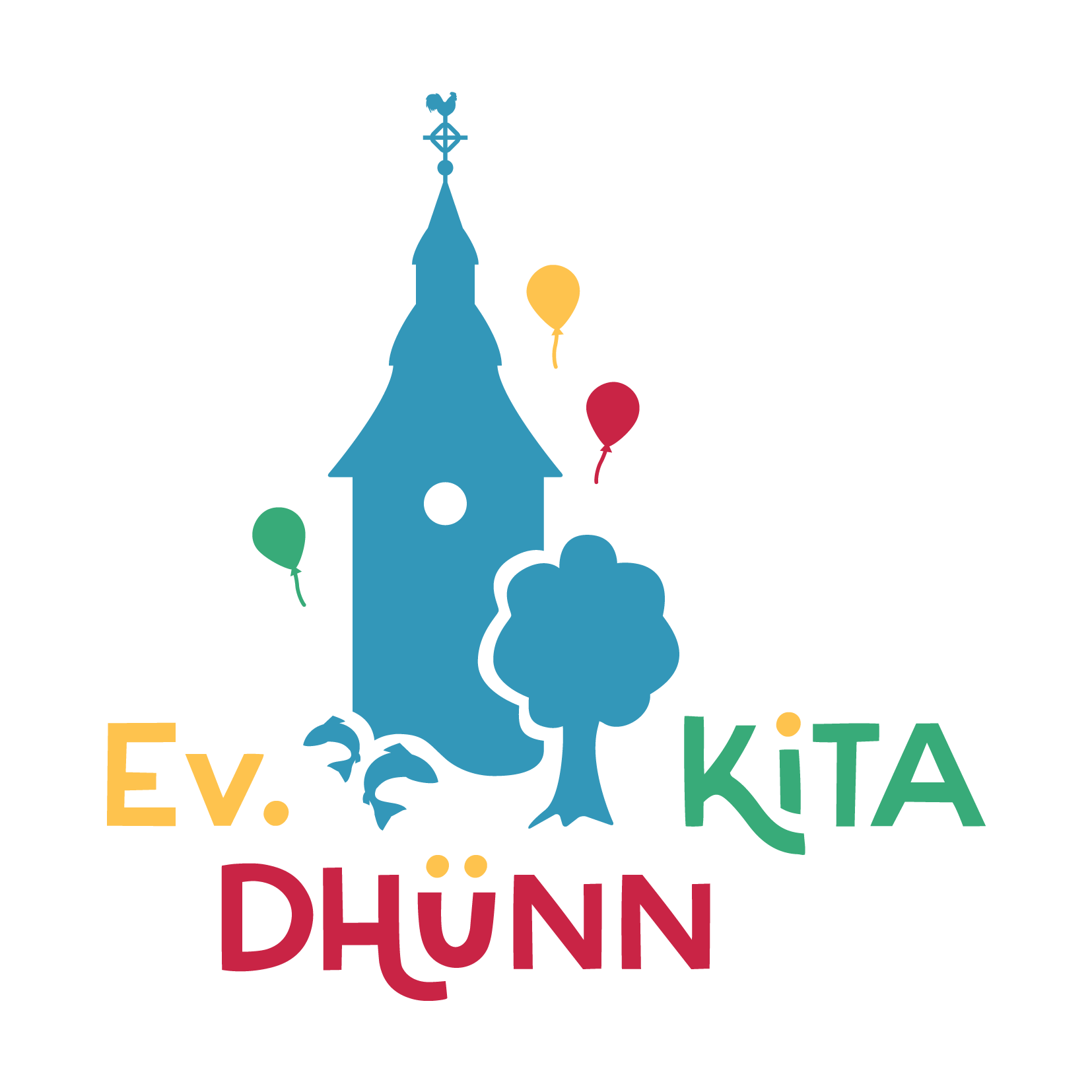 Kirchturm mit Ballons Logo.