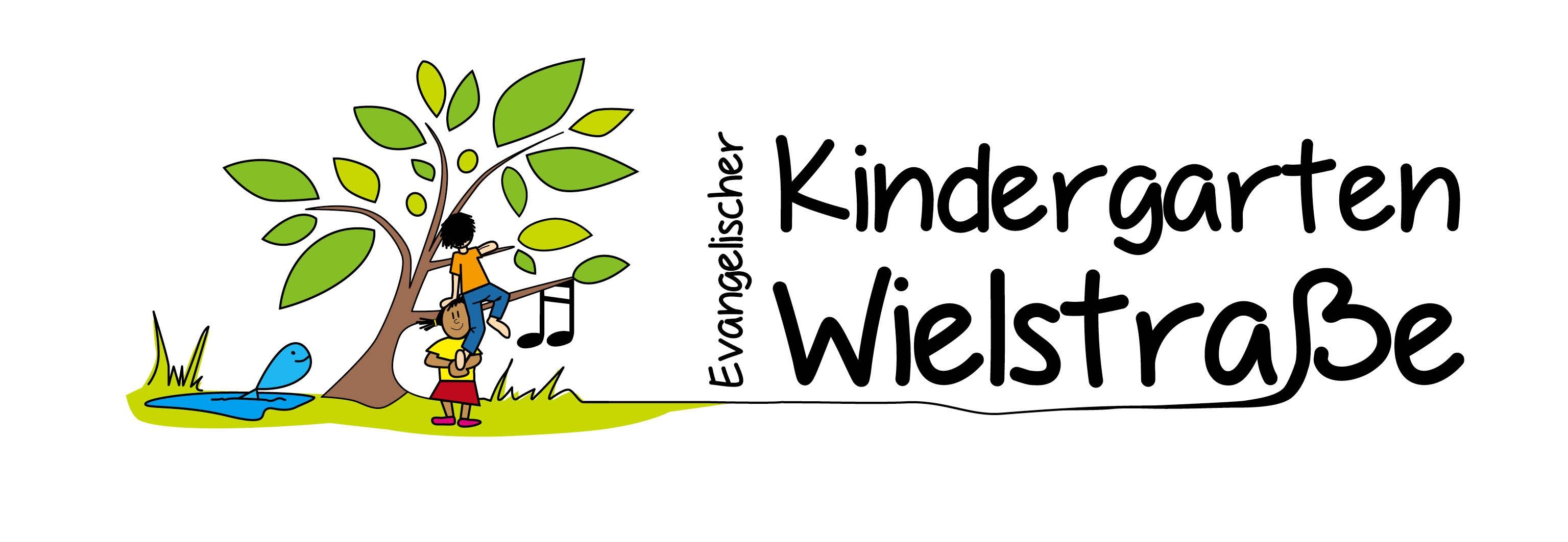 Kinder spielen draußen Logo.